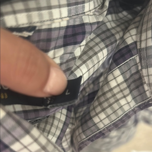 Nautica Blue and White Casual Button Down Shirt - Picture 7 of 8